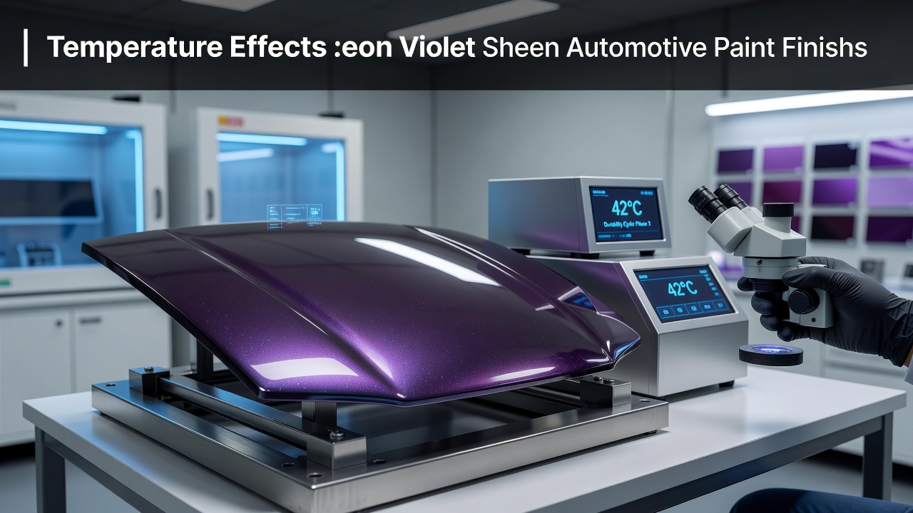 Analyzing temperature effects on violet sheen durability in automotive paint finishes