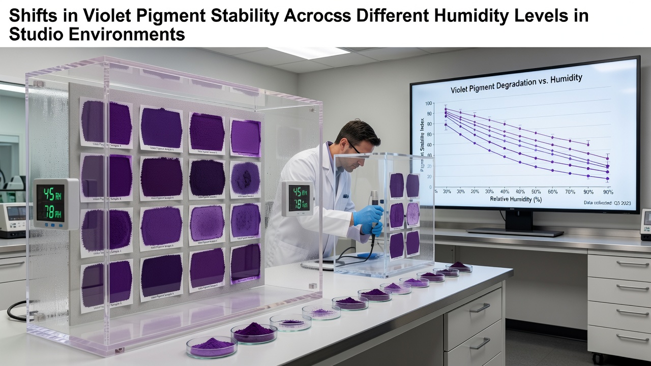 Shifts in Violet Pigment Stability Across Different Humidity Levels in Studio Environments